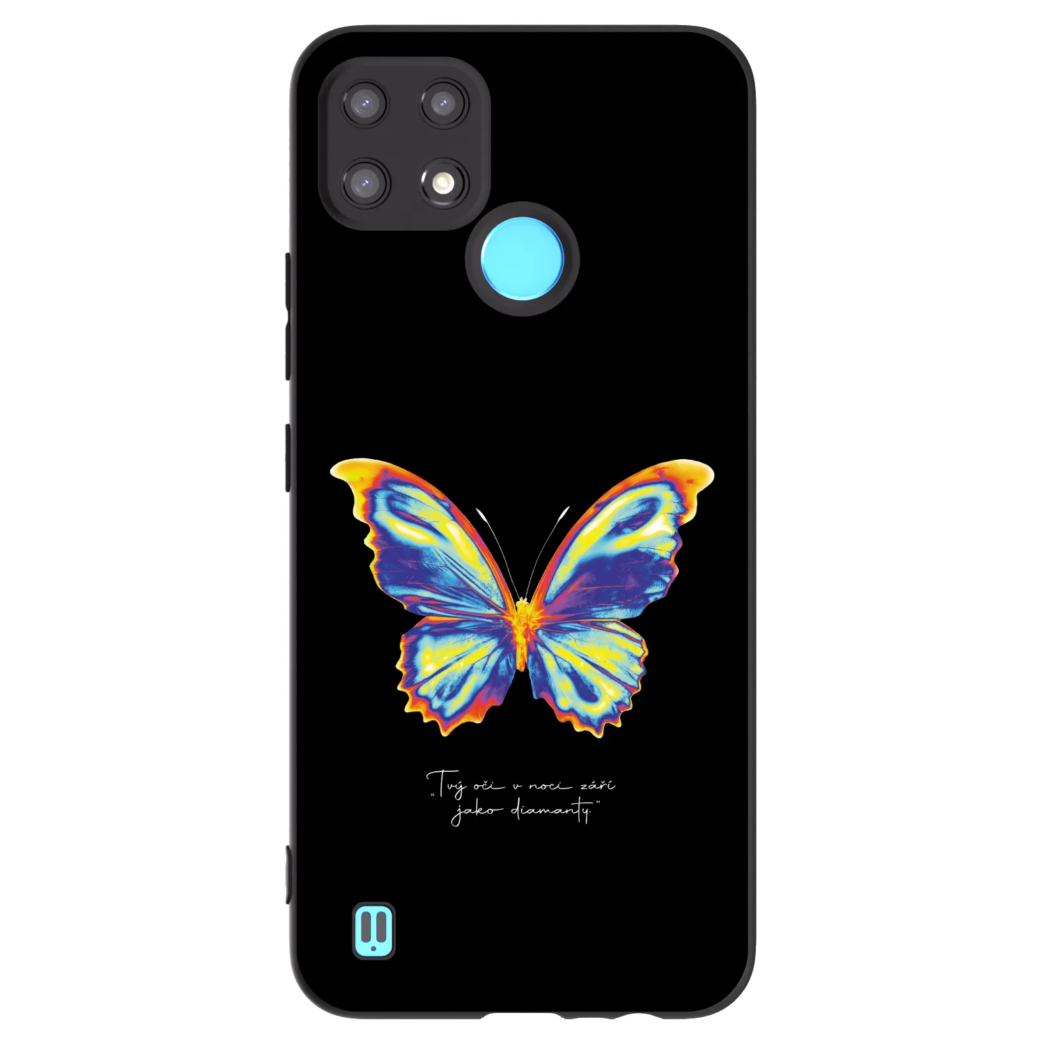 Picasee fekete szilikon tok az alábbi mobiltelefonokra Realme C21 - Diamanty Black