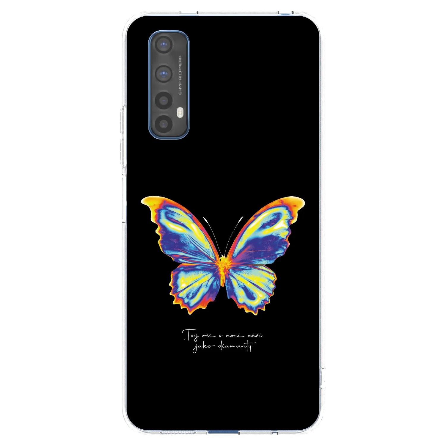 Picasee átlátszó szilikon tok az alábbi mobiltelefonokra Realme 7 - Diamanty Black