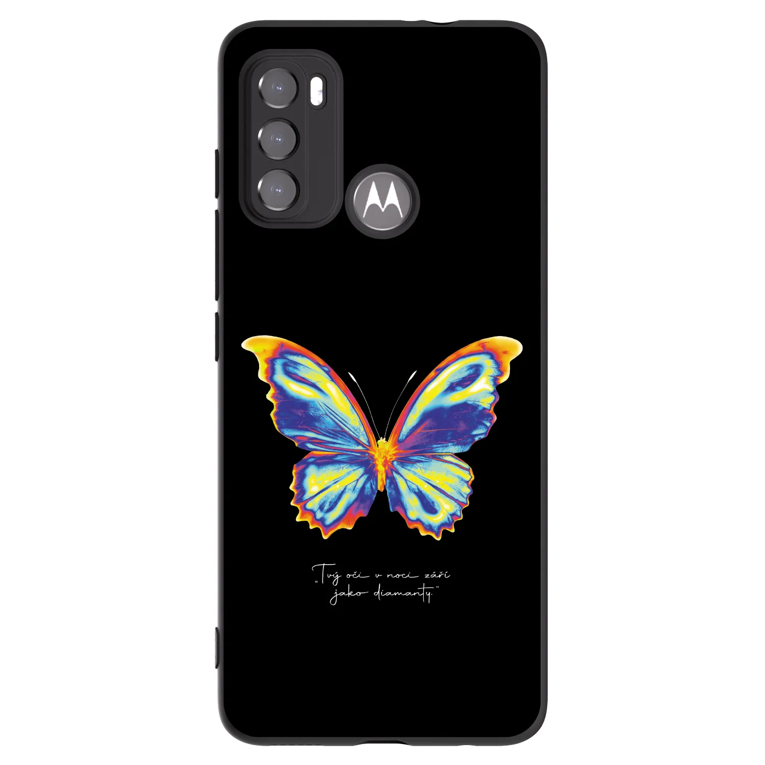 Picasee fekete szilikon tok az alábbi mobiltelefonokra Motorola Moto G60 - Diamanty Black