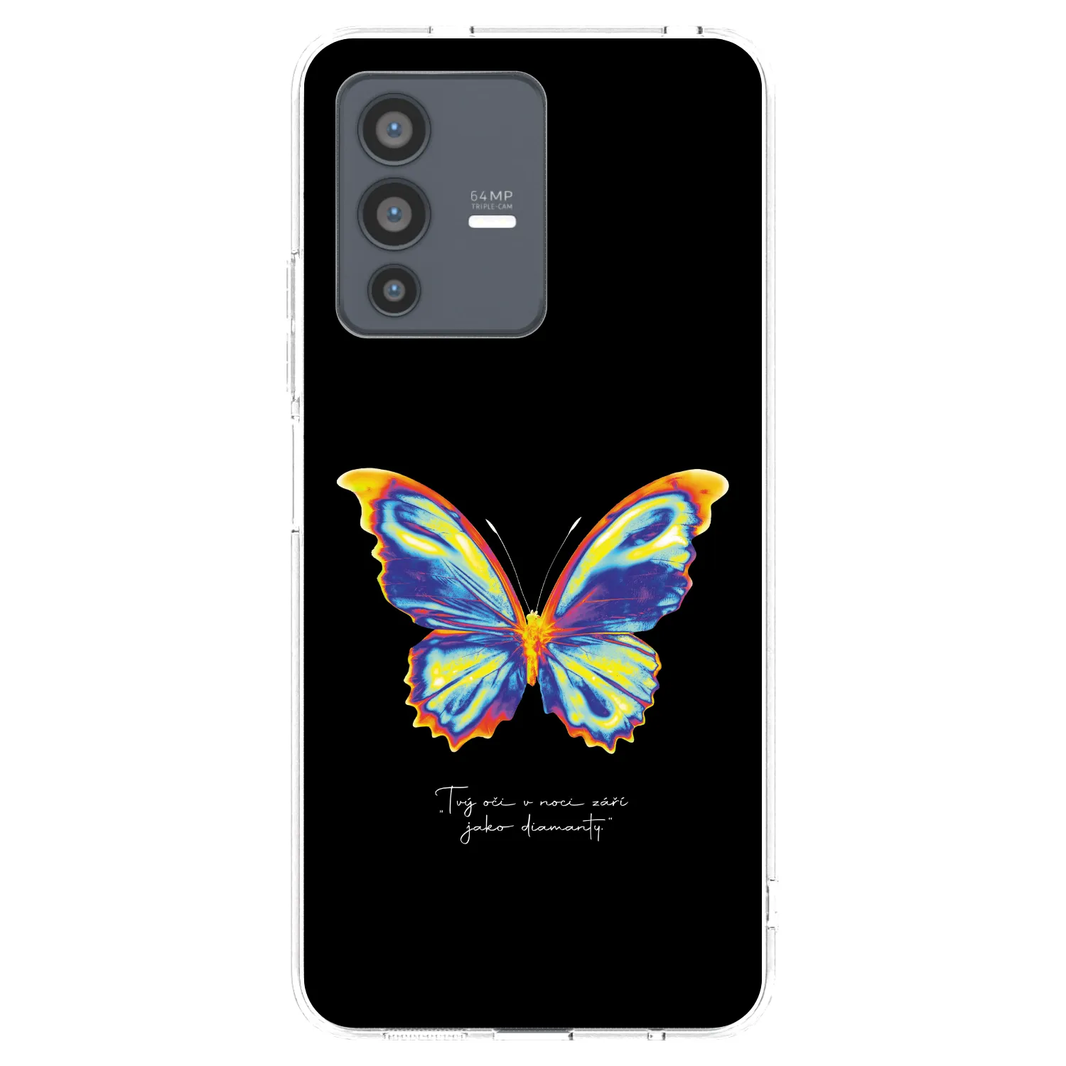 Picasee átlátszó szilikon tok az alábbi mobiltelefonokra Vivo V23 5G - Diamanty Black