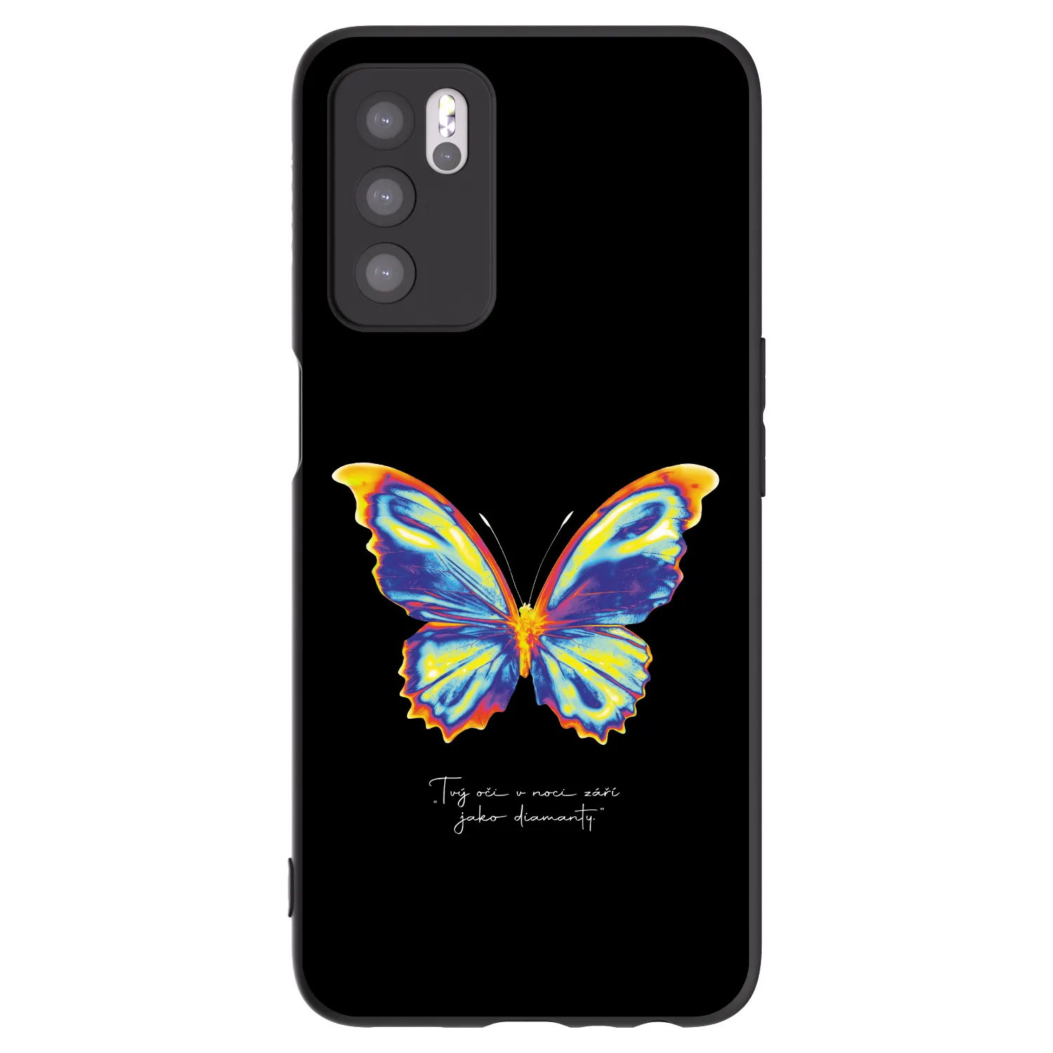Picasee fekete szilikon tok az alábbi mobiltelefonokra OPPO A16s - Diamanty Black