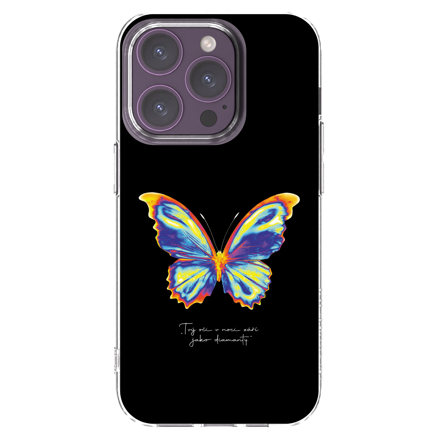 Picasee átlátszó szilikon tok az alábbi mobiltelefonokra Apple iPhone 14 Pro - Diamanty Black