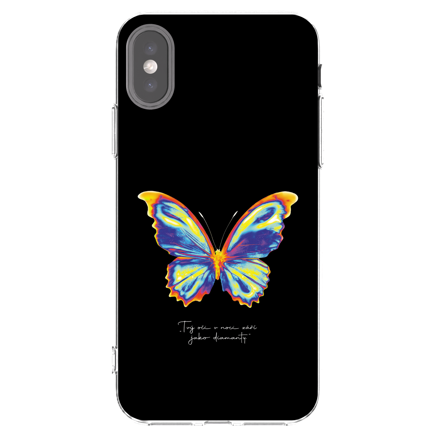Picasee átlátszó szilikon tok az alábbi mobiltelefonokra Apple iPhone X/XS - Diamanty Black