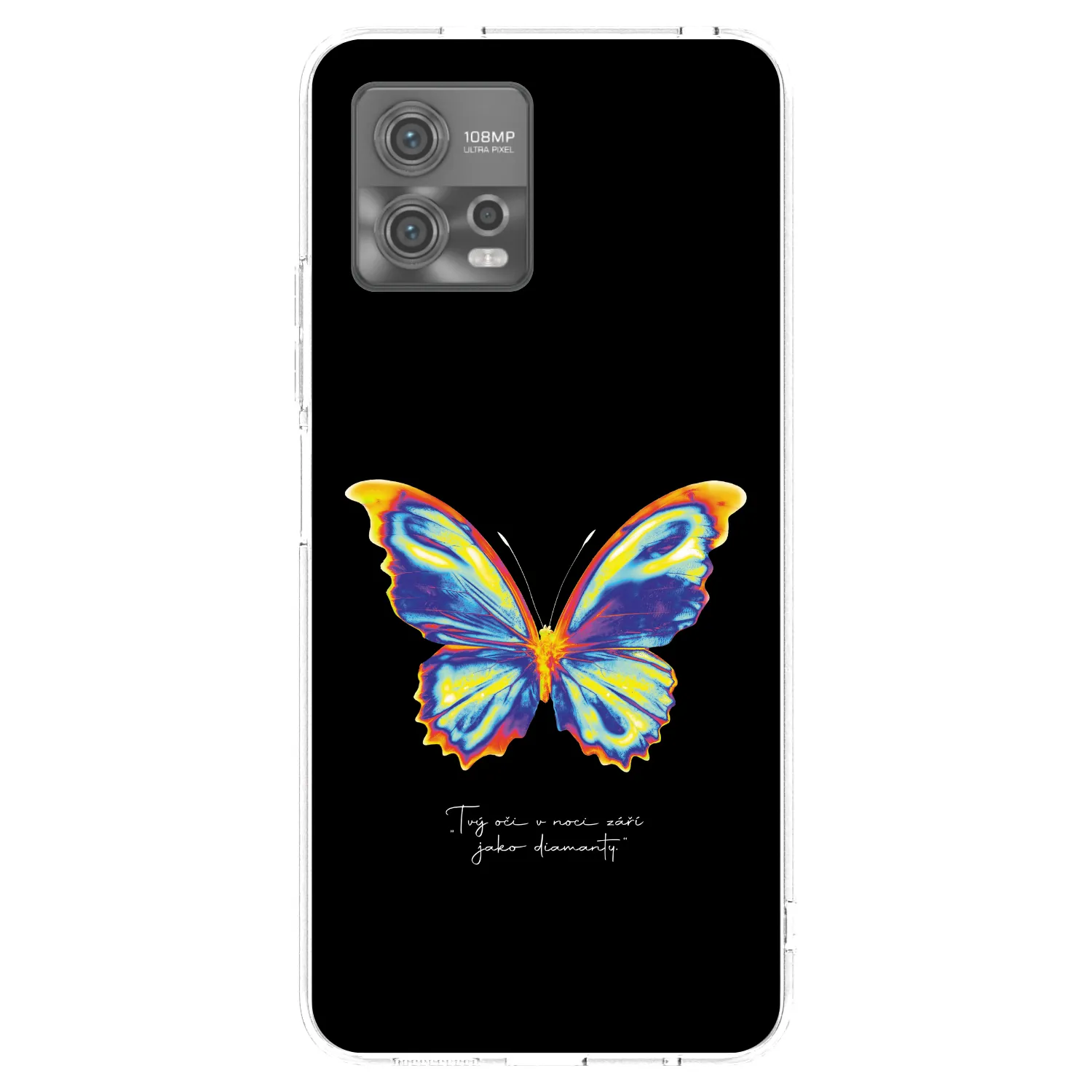 Picasee átlátszó szilikon tok az alábbi mobiltelefonokra Motorola Moto G72 - Diamanty Black