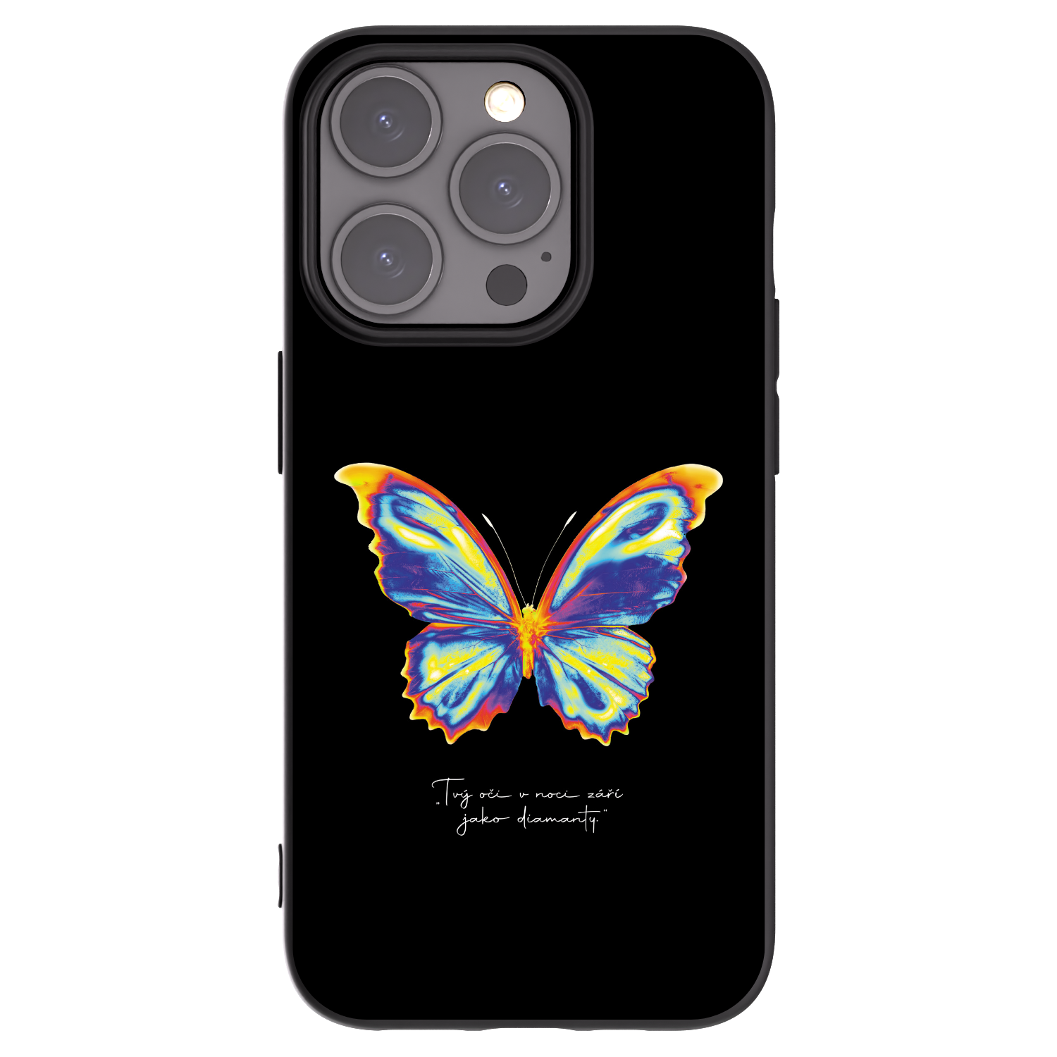 Picasee fekete szilikon tok az alábbi mobiltelefonokra Apple iPhone 15 Pro - Diamanty Black