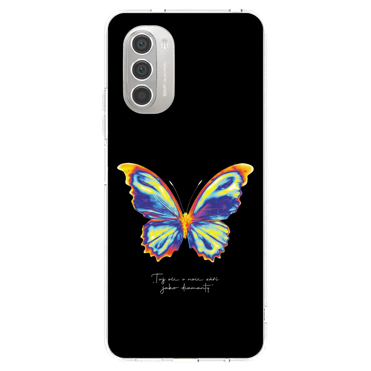 Picasee átlátszó szilikon tok az alábbi mobiltelefonokra Motorola Moto G51 - Diamanty Black