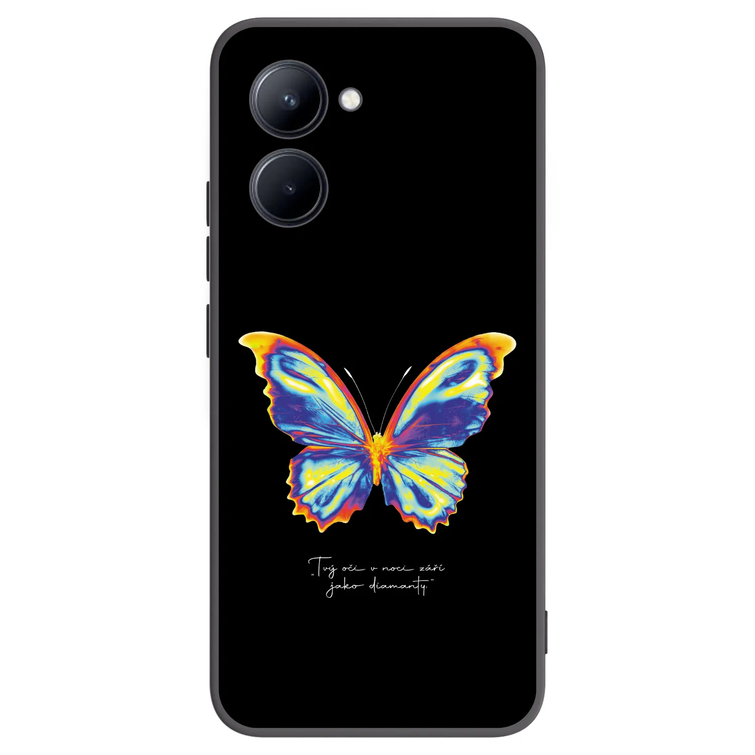 Picasee fekete szilikon tok az alábbi mobiltelefonokra Realme C33 (2023) - Diamanty Black