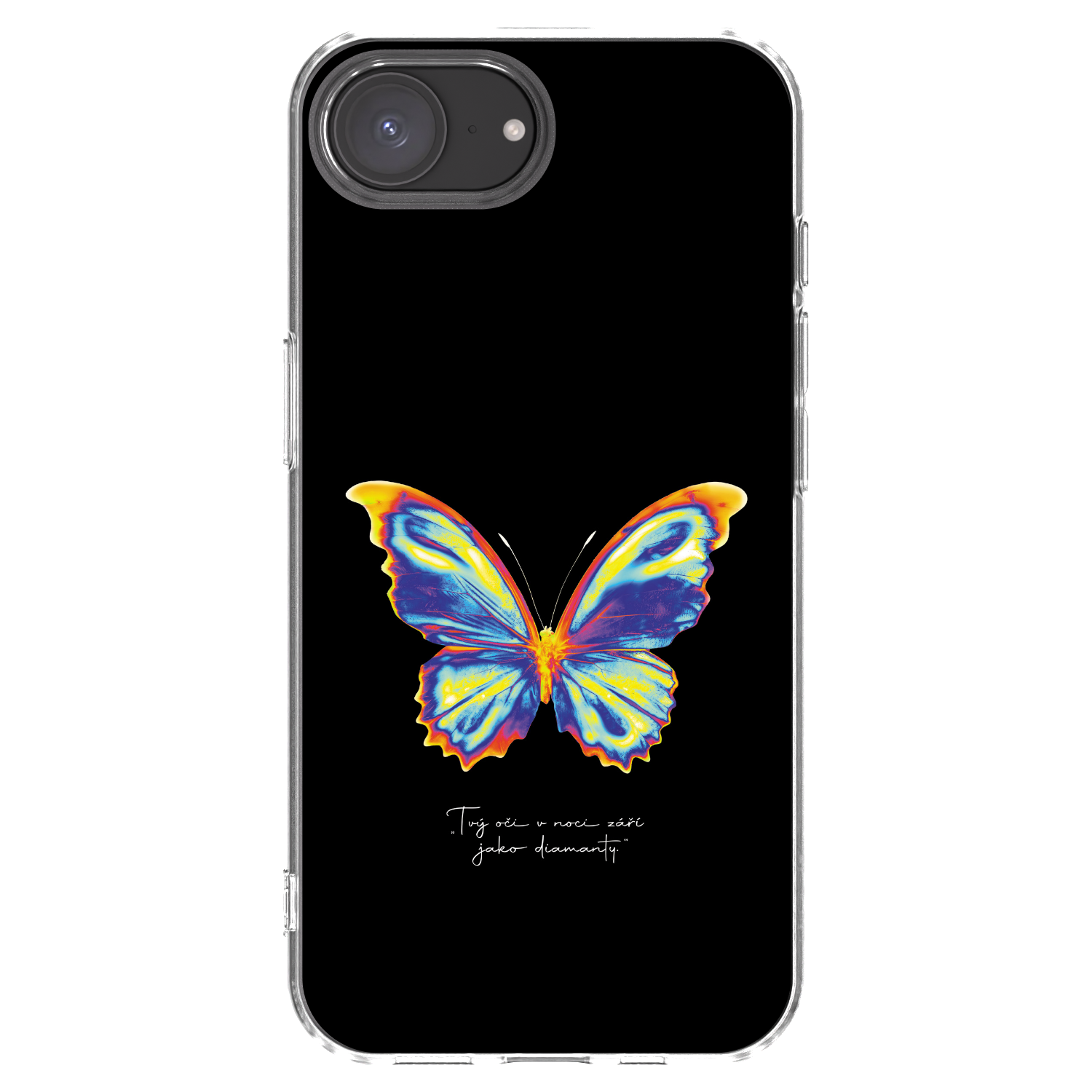 Picasee átlátszó szilikon tok az alábbi mobiltelefonokra Apple iPhone 16e - Diamanty Black