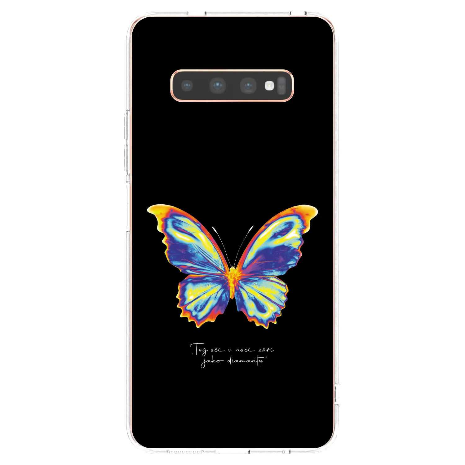 Picasee átlátszó szilikon tok az alábbi mobiltelefonokra Samsung Galaxy S10 Plus G975 - Diamanty Black