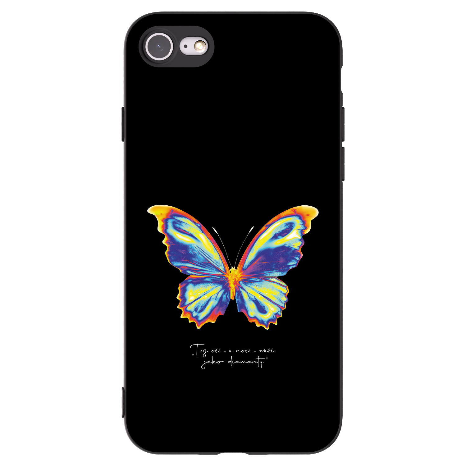 Picasee fekete szilikon tok az alábbi mobiltelefonokra Apple iPhone SE 2020 - Diamanty Black