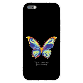 Picasee átlátszó szilikon tok az alábbi mobiltelefonokra Apple iPhone 5/5S/SE - Diamanty Black