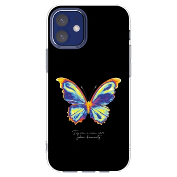 Picasee átlátszó szilikon tok az alábbi mobiltelefonokra Apple iPhone 12 mini - Diamanty Black
