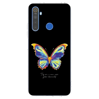 Picasee átlátszó szilikon tok az alábbi mobiltelefonokra Realme 5 - Diamanty Black