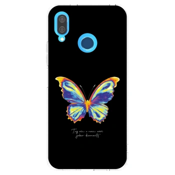 Picasee átlátszó szilikon tok az alábbi mobiltelefonokra Huawei P20 Lite - Diamanty Black