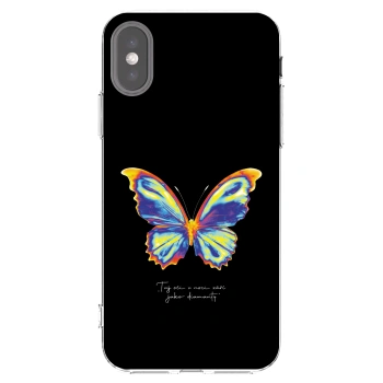 Picasee átlátszó szilikon tok az alábbi mobiltelefonokra Apple iPhone X/XS - Diamanty Black
