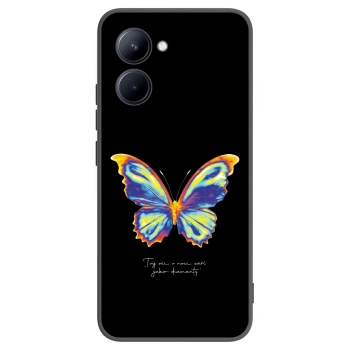 Picasee fekete szilikon tok az alábbi mobiltelefonokra Realme C33 (2023) - Diamanty Black