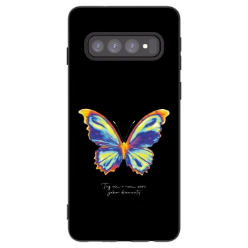 Picasee fekete szilikon tok az alábbi mobiltelefonokra Samsung Galaxy S10 G973 - Diamanty Black