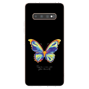 Picasee átlátszó szilikon tok az alábbi mobiltelefonokra Samsung Galaxy S10 Plus G975 - Diamanty Black