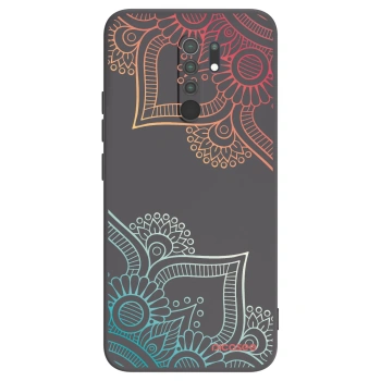 Picasee fekete szilikon tok az alábbi mobiltelefonokra Xiaomi Redmi 9 - Flowers pattern
