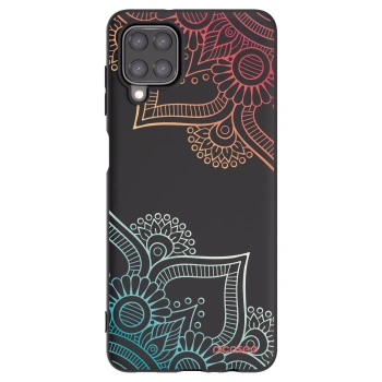 Picasee fekete szilikon tok az alábbi mobiltelefonokra Samsung Galaxy A12 A125F - Flowers pattern