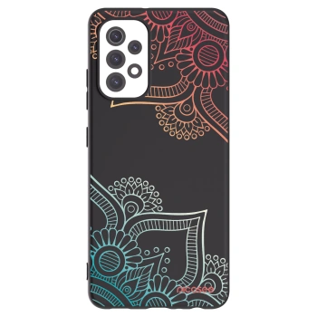Picasee fekete szilikon tok az alábbi mobiltelefonokra Samsung Galaxy A32 5G A326B - Flowers pattern