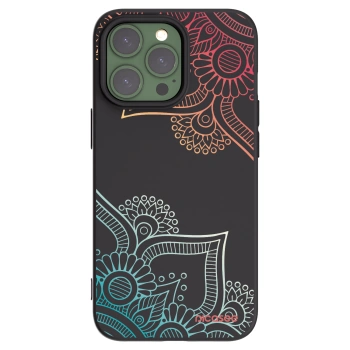 Picasee fekete szilikon tok az alábbi mobiltelefonokra Apple iPhone 13 Pro - Flowers pattern