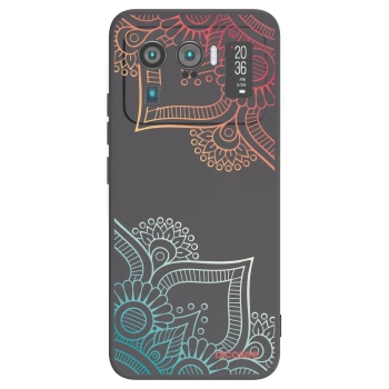 Picasee fekete szilikon tok az alábbi mobiltelefonokra Xiaomi Mi 11 Ultra - Flowers pattern