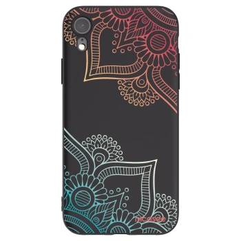 Picasee fekete szilikon tok az alábbi mobiltelefonokra Apple iPhone XR - Flowers pattern