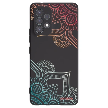 Picasee fekete szilikon tok az alábbi mobiltelefonokra Samsung Galaxy A53 5G A536 - Flowers pattern