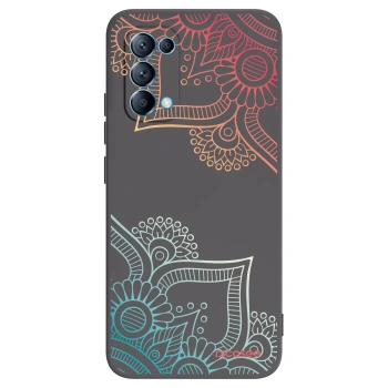 Picasee fekete szilikon tok az alábbi mobiltelefonokra OPPO Reno 5 5G - Flowers pattern