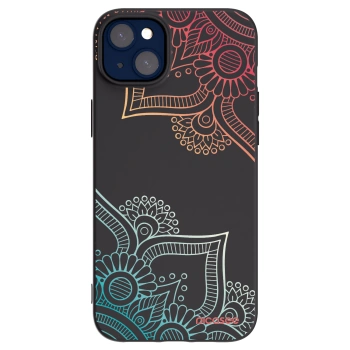 Picasee fekete szilikon tok az alábbi mobiltelefonokra Apple iPhone 14 Plus - Flowers pattern