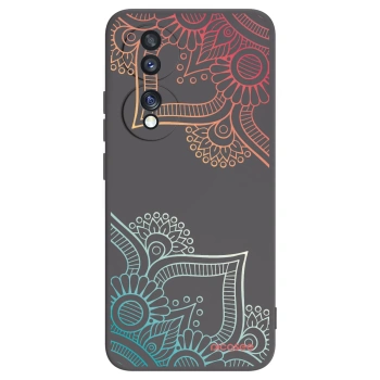 Picasee fekete szilikon tok az alábbi mobiltelefonokra Honor 70 - Flowers pattern