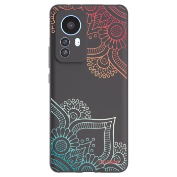 Picasee fekete szilikon tok az alábbi mobiltelefonokra Xiaomi 12T - Flowers pattern
