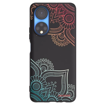 Picasee fekete szilikon tok az alábbi mobiltelefonokra Honor X7 - Flowers pattern