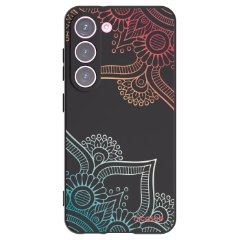 Picasee fekete szilikon tok az alábbi mobiltelefonokra Samsung Galaxy S23 5G - Flowers pattern