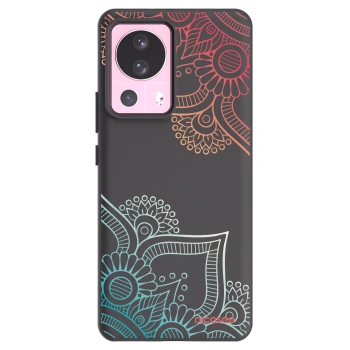 Picasee fekete szilikon tok az alábbi mobiltelefonokra Xiaomi 13 Lite - Flowers pattern