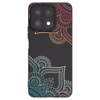 Picasee fekete szilikon tok az alábbi mobiltelefonokra Honor X8a - Flowers pattern