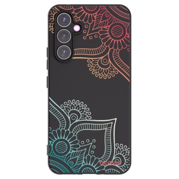 Picasee fekete szilikon tok az alábbi mobiltelefonokra Samsung Galaxy A54 5G A546B - Flowers pattern