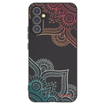 Picasee fekete szilikon tok az alábbi mobiltelefonokra Samsung Galaxy A34 5G A346B - Flowers pattern