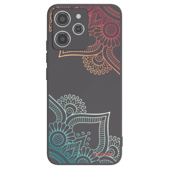 Picasee fekete szilikon tok az alábbi mobiltelefonokra Xiaomi Redmi 12 4G - Flowers pattern