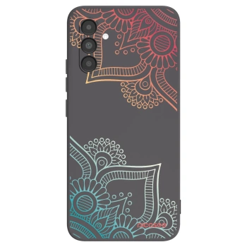 Picasee fekete szilikon tok az alábbi mobiltelefonokra Samsung Galaxy A04s A047F - Flowers pattern