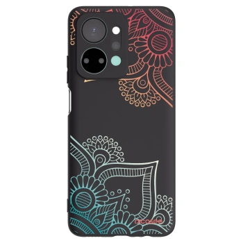 Picasee fekete szilikon tok az alábbi mobiltelefonokra Honor X7a - Flowers pattern