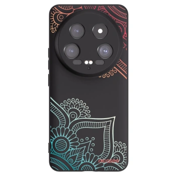 Picasee fekete szilikon tok az alábbi mobiltelefonokra Xiaomi 14 Ultra - Flowers pattern