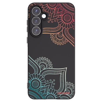 Picasee fekete szilikon tok az alábbi mobiltelefonokra Samsung Galaxy A55 5G A556B - Flowers pattern