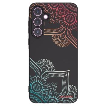 Picasee fekete szilikon tok az alábbi mobiltelefonokra Samsung Galaxy A35 5G A356B - Flowers pattern