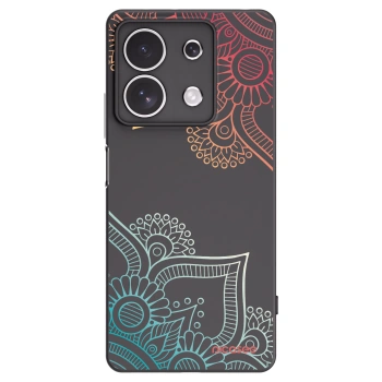 Picasee fekete szilikon tok az alábbi mobiltelefonokra Xiaomi Redmi Note 13 4G - Flowers pattern
