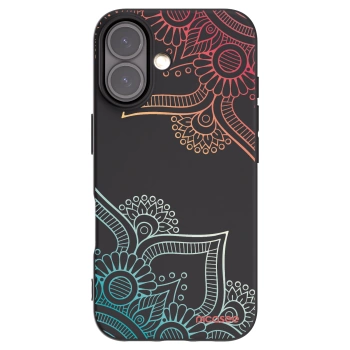 Picasee fekete szilikon tok az alábbi mobiltelefonokra Apple iPhone 16 - Flowers pattern