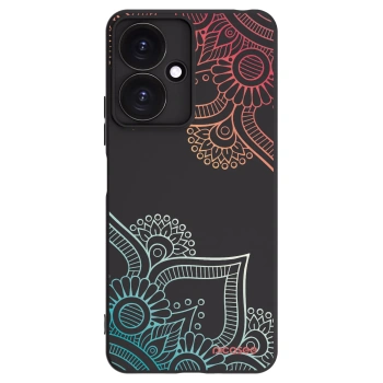 Picasee fekete szilikon tok az alábbi mobiltelefonokra Xiaomi Redmi 13C 5G - Flowers pattern