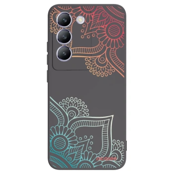 Picasee fekete szilikon tok az alábbi mobiltelefonokra Vivo V40 SE 5G - Flowers pattern