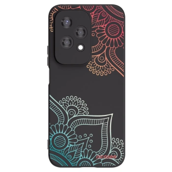 Picasee fekete szilikon tok az alábbi mobiltelefonokra Honor 200 Lite - Flowers pattern